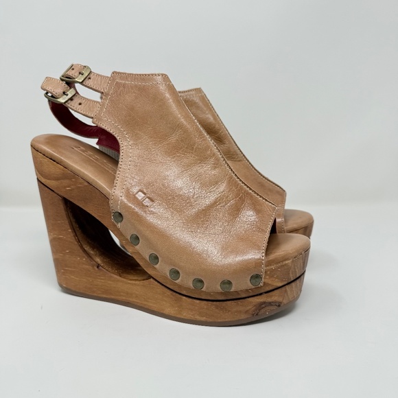 New Bed Stu Imelda Wedges Tan Rustic Sz 8.5 - Picture 3 of 13